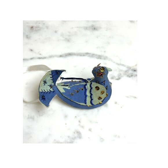 Vintage Handcrafted Felt Bird Hanging Ornament Sequin Embellishment Bird Lovers - Picture 3 of 5